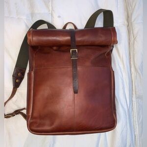 Leather Rolltop Backpack